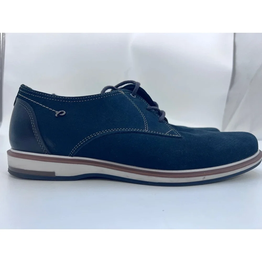 Pegada Amortech Mens Navy Blue Suede Leather Derby Shoes Size 10.5 Brazil